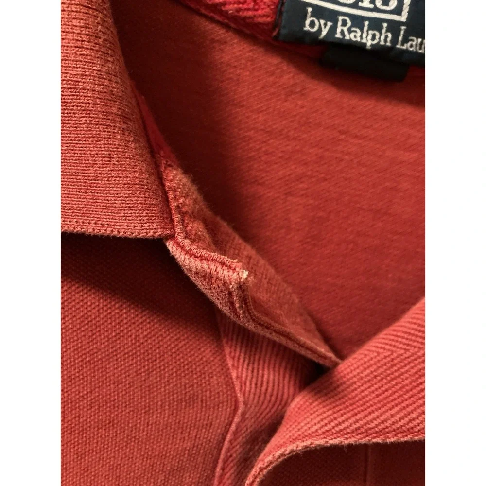 Polo Ralph Lauren Polo Shirt Mens‎ XL Red Big Pony USA Flag American Classic